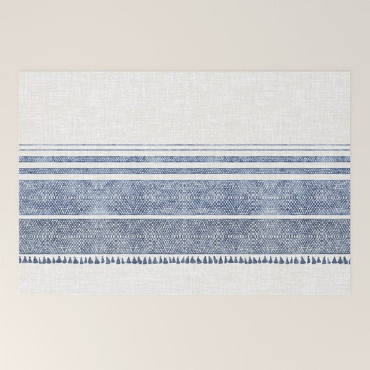 FRENCH LINEN CHAMBRAY TASSEL Welcome Mat Gallery Image 2