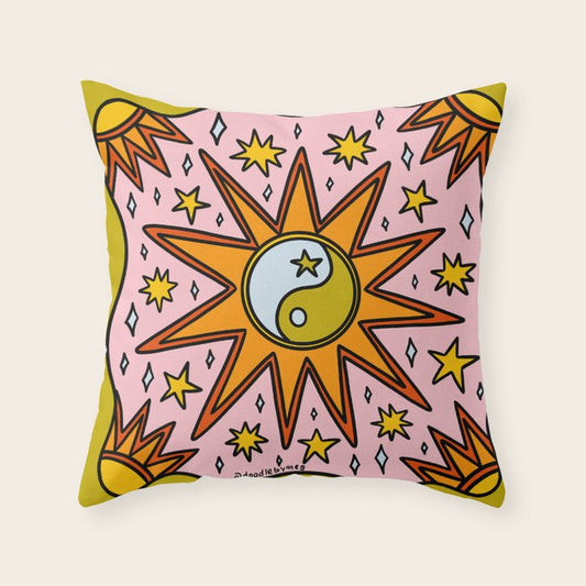 Yin Yang Sun Throw Pillow Gallery Image 2