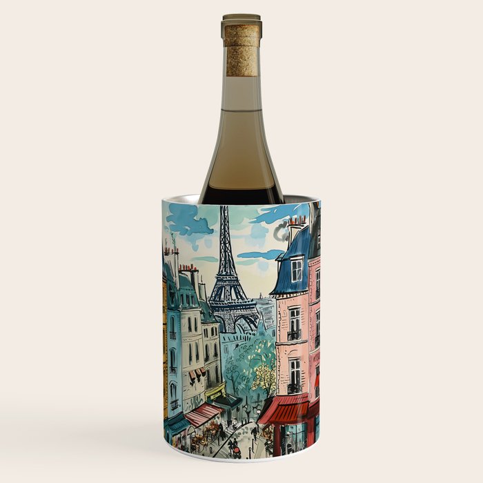 Paris Illustration Wine Chiller Gallery Image 1