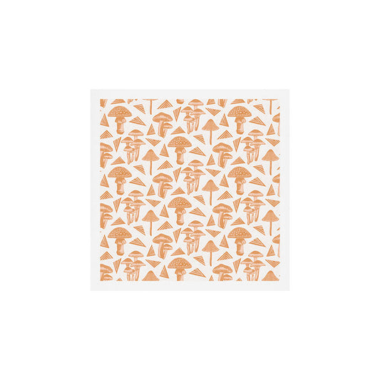 Block-print Mushrooms - ochre and blush pink Art Print Gallery Image 2