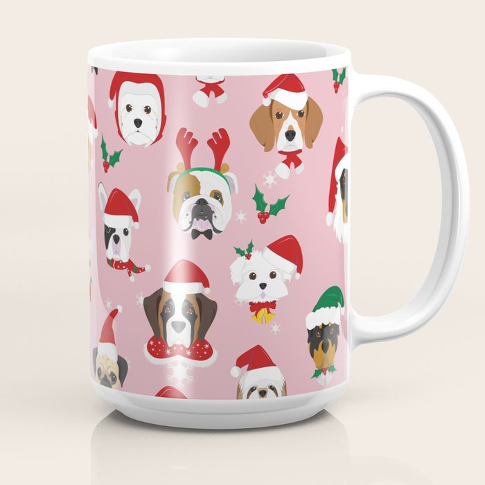 Christmas Dog Pattern Illustration Coffee Mug Gallery Image 2