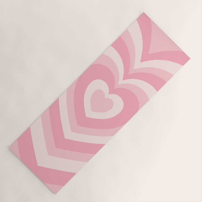 Pink Love Hearts Yoga Mat Gallery Image 1