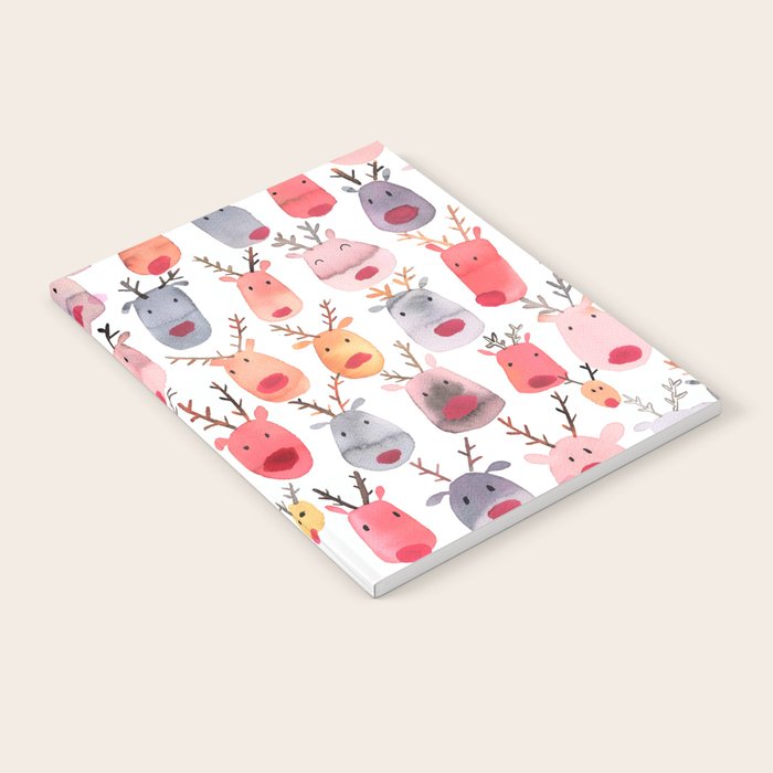 Christmas Winter Cute Reindeers Notebook Gallery Image 1