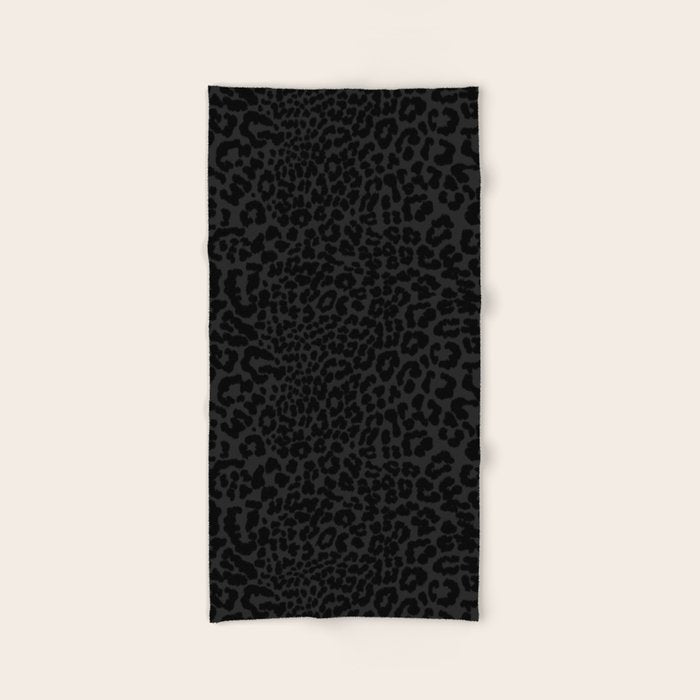 Goth Black Leopard Animal Print Bath Towel Gallery Image 2