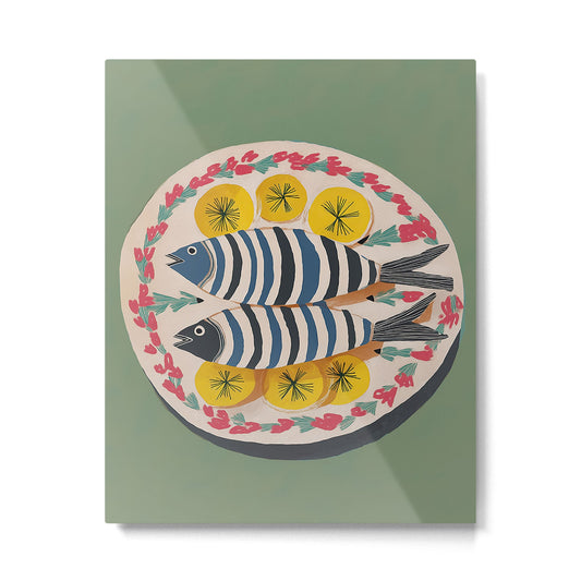 Mediterranean Fish Plate Metal Print Gallery Image 2