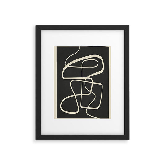 Modern Abstract Lines - Noir Framed Art Print Gallery Image 2