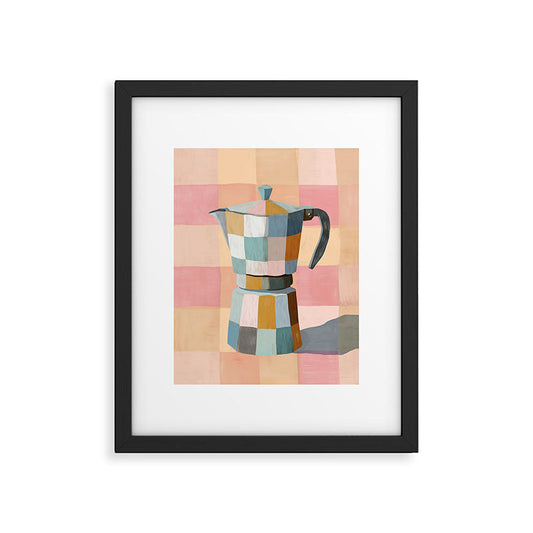 Patchwork Moka Pot Framed Art Print Gallery Image 2