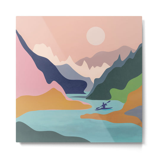 River Canyon Kayaking Metal Print Gallery Image 2