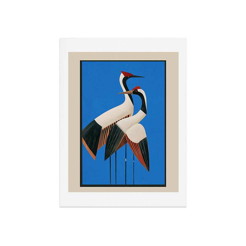 Stillness in Motion - Abstract Cranes in Blue Art Print Gallery Image 7