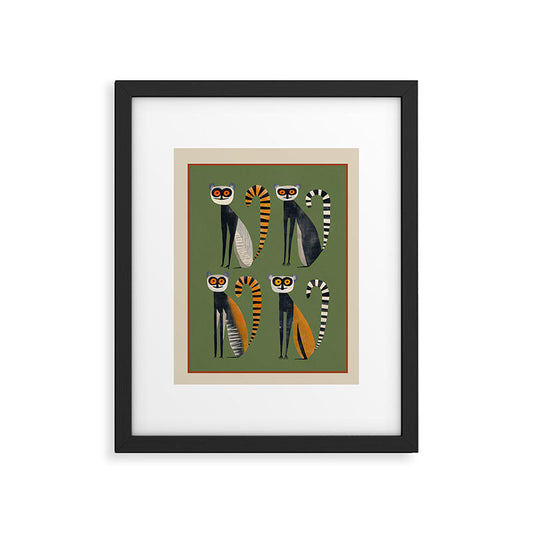 Striped Lemurs Framed Art Print Gallery Image 2
