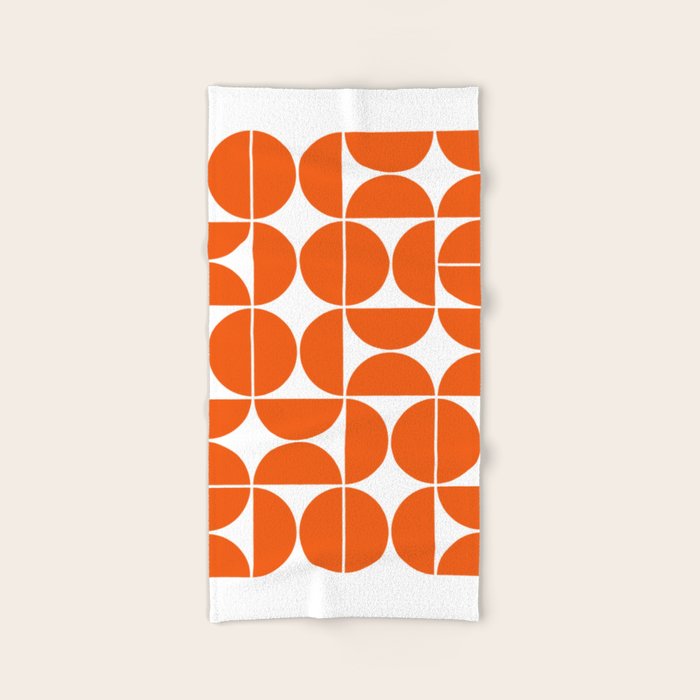 Mid Century Modern Geometric 04 Orange Bath Towel Gallery Image 2