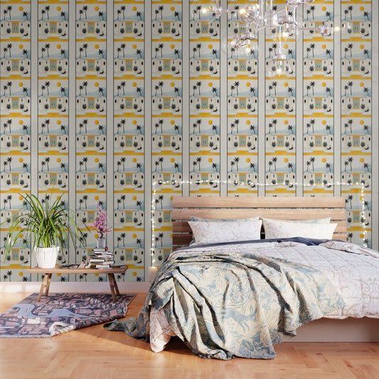 Palm Springs Home â Yellow & Blue Wallpaper Gallery Image 2