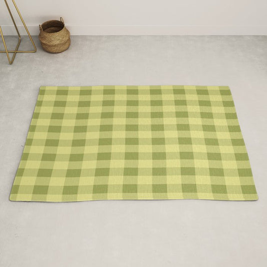 Gingham Large Lime Green Rug Gallery Image 2