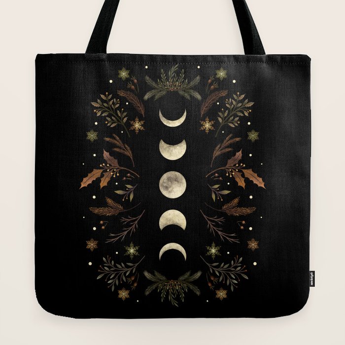 Moonlight Garden - Winter Brown Tote Bag Gallery Image 2