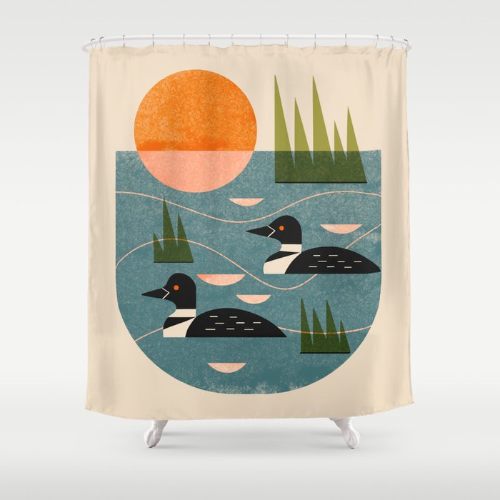 Loon Lake Shower Curtain Gallery Image 1