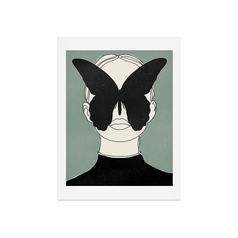 BLACK BUTTERFLY Line Drawing Art Print Gallery Image 7