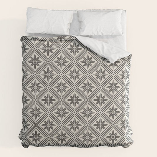 TAZA STAR TILE GREY Duvet Cover Gallery Image 2
