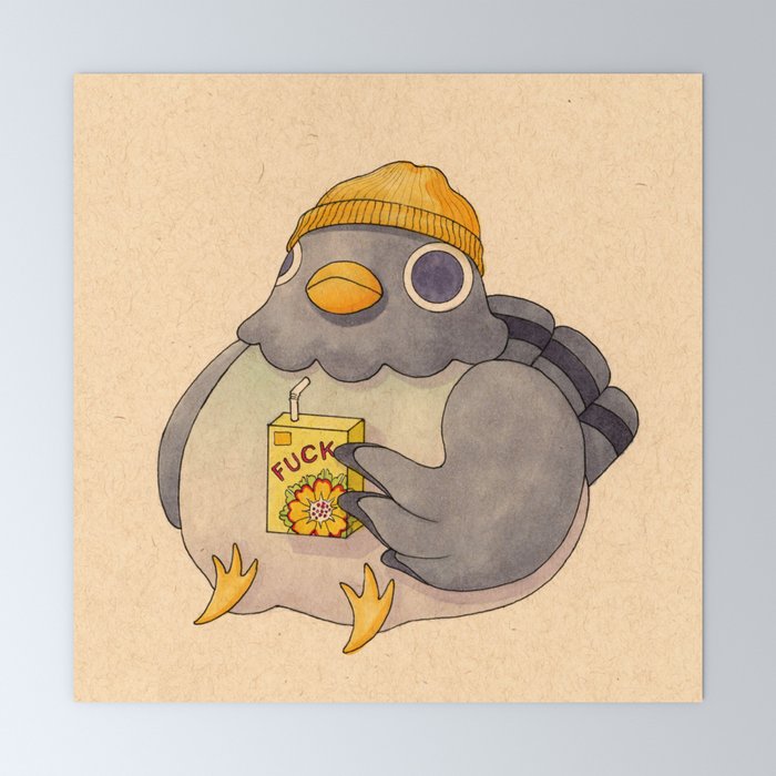 'Fuck' Pigeon 07 Mini Art Print Gallery Image 6