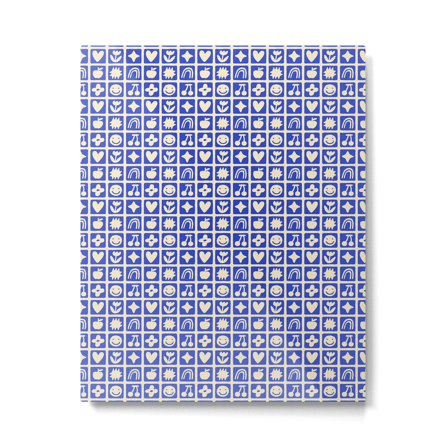 Blue children shape mosaic art pattern Metal Print Gallery Image 3
