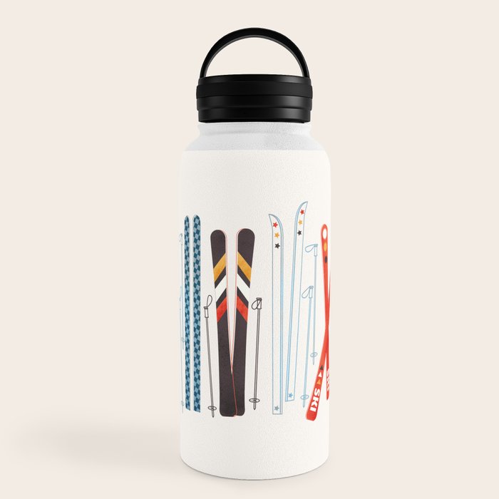 Retro Ski Illustration Water Bottle Gallery Image 6