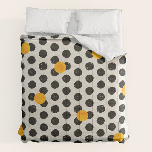 Brushed Strokes | Abstract Mid-Century Dots Pattern Comforter Gallery Image 2