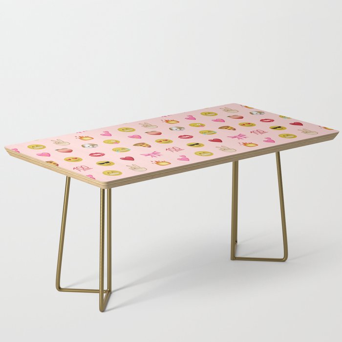 Emoji pattern pink background perfect kids room decor with emojis Coffee Table Gallery Image 2
