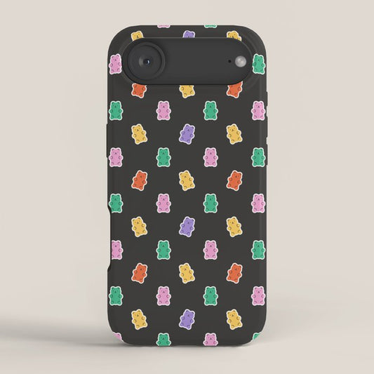 Colorful vintage bear sticker pattern iPhone Case Gallery Image 2