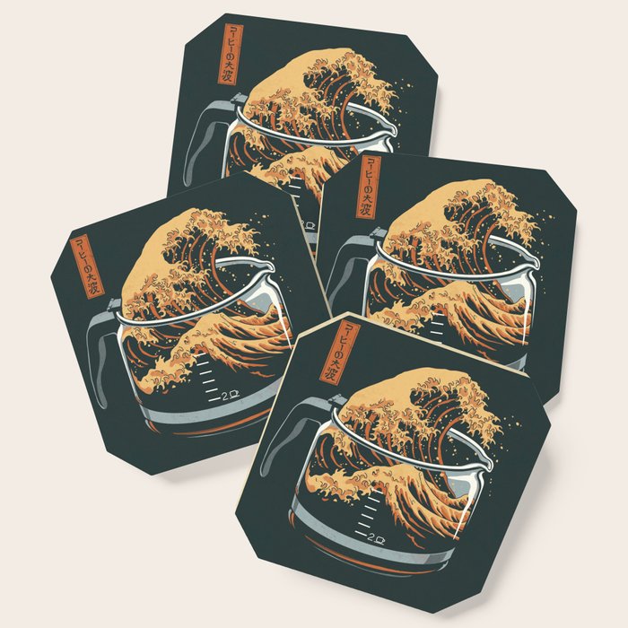 The Great Wave of Coffee Coaster Gallery Image 1