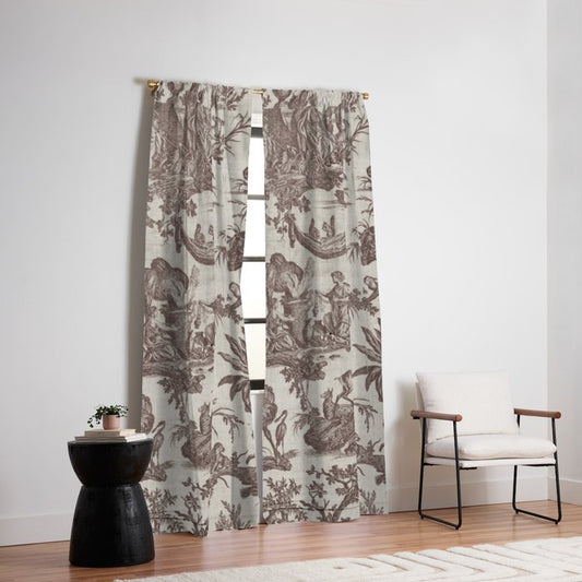 Antique 19th Century Exotic Animals French Tapestry Window Curtain Gallery Image 2
