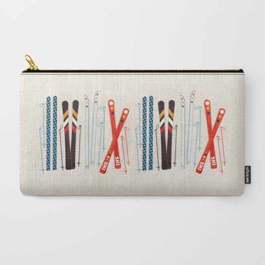 Retro Ski Illustration Carry All Pouch Gallery Image 2