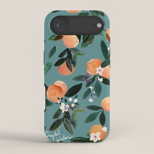 Dear Clementine - oranges teal by Crystal Walen iPhone Case Gallery Image 2