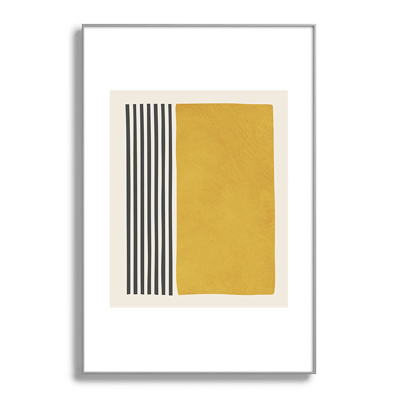 Mustard Yellow Black Lines Abstract Art Framed Art Print Gallery Image 101
