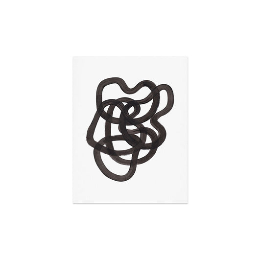 'Ink Memories' Minimalist Ink Line Drawing Abstract Black Brush Strokes Modern Funky Maze by Ejaaz Haniff Art Print Gallery Image 2