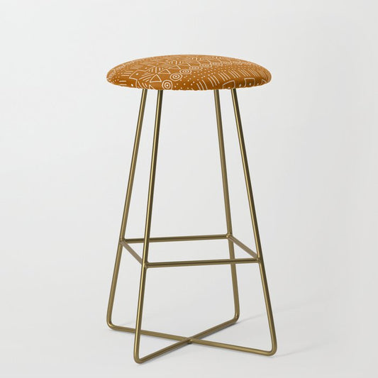 Mudcloth Style 1 in Orange Stool Gallery Image 2