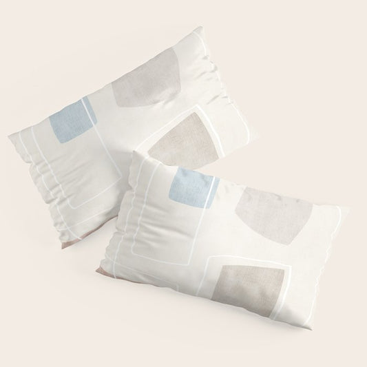 Neutral Minimalist Abstract Artwork Pillow Sham Gallery Image 2