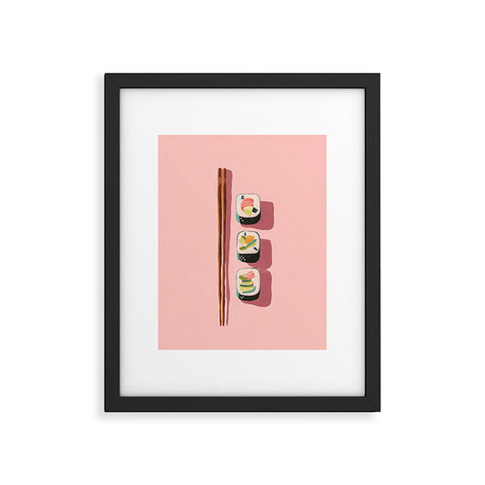 Pink Sushi Rhythm Framed Art Print Gallery Image 2