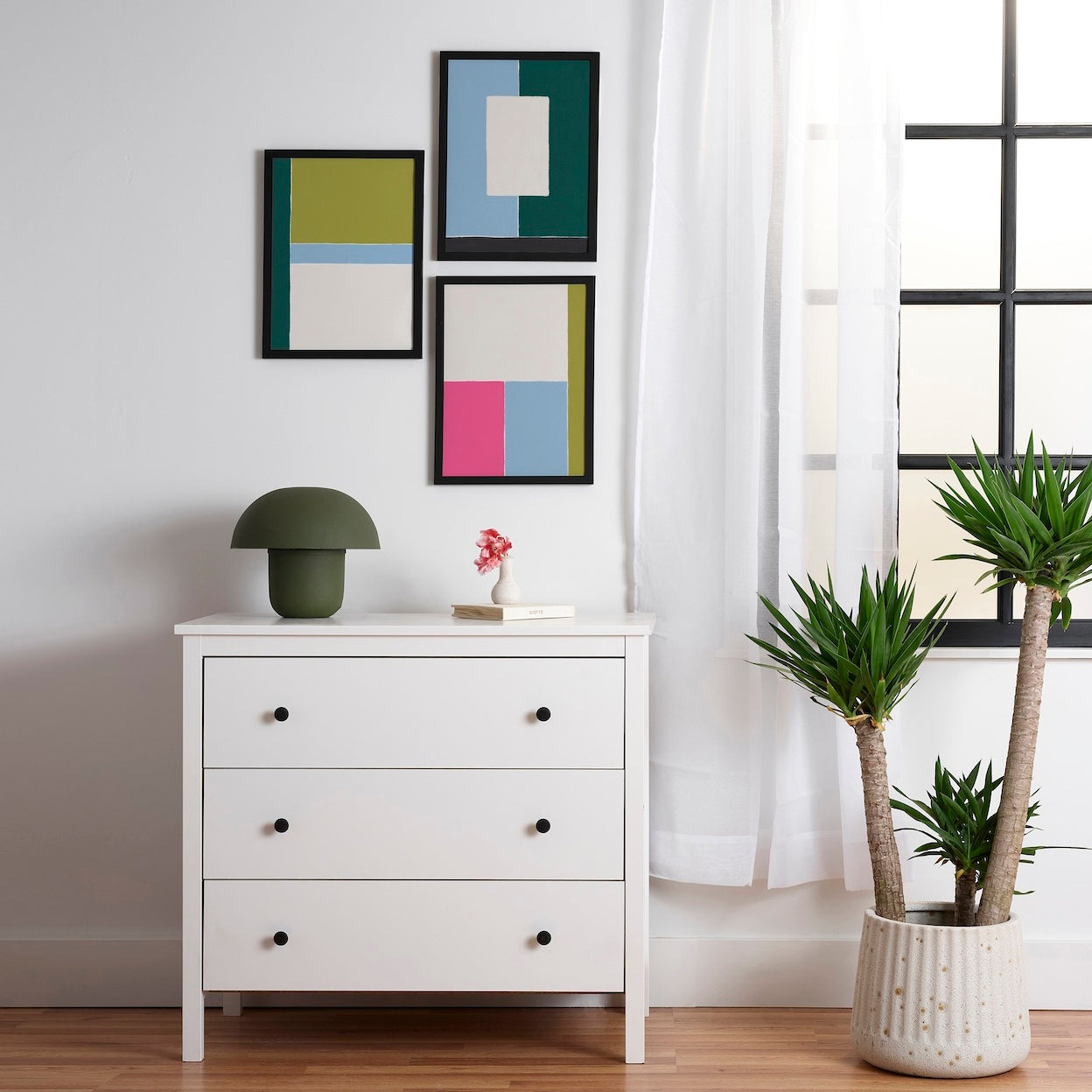 Abstract Color Blocks Set Framed Poster