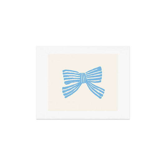 Blue Stripe Bow Ribbon Art Print Gallery Image 2