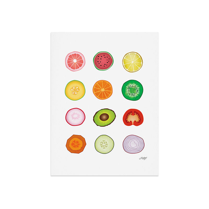 Fruits and Vegetables Collage Art Print Gallery Image 7