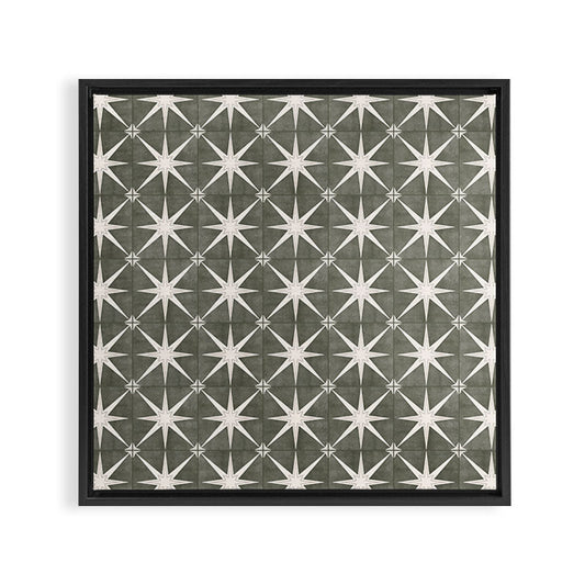 arlo star tile - olive Framed Canvas Print Gallery Image 2