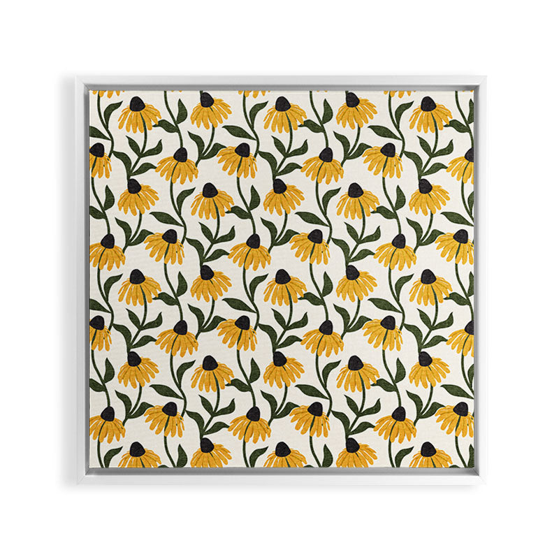 coneflowers - cream Framed Canvas Print Gallery Image 36