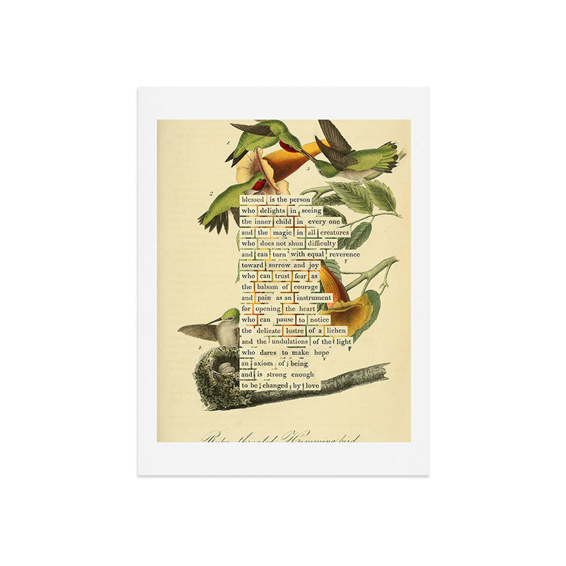 Ruby-throated Hummingbird Divination from # An Almanac of Birds # Divinations for Uncertain Days Art Print Gallery Image 7