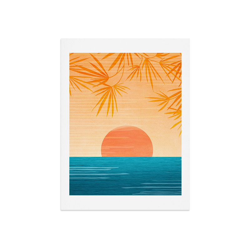 Orange Tropical Sunset Landscape 2 Art Print Gallery Image 9