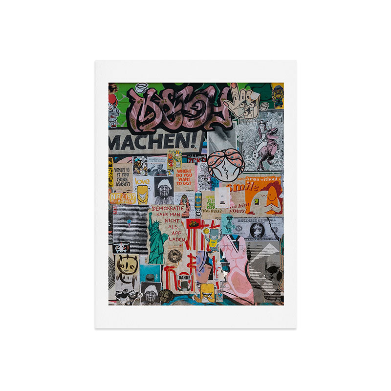 Sticker and graffiti wall background 2 - Berlin street art photography Art Print Gallery Image 7