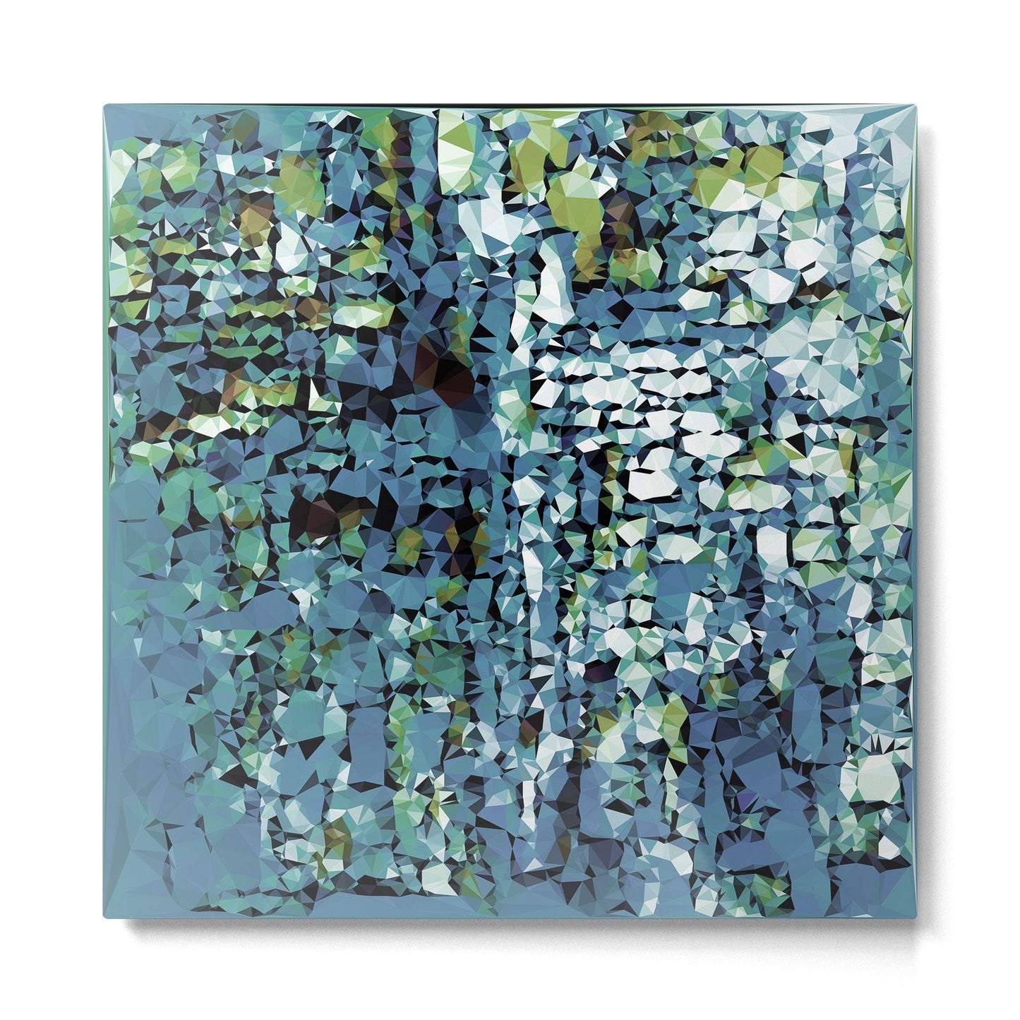 Blue Green Abstract Geometric Low Poly Modern Art Metal Print Gallery Image 5