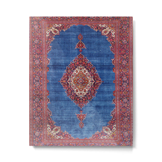 Silk Kashan Central Persian Rug Print Metal Print Gallery Image 2