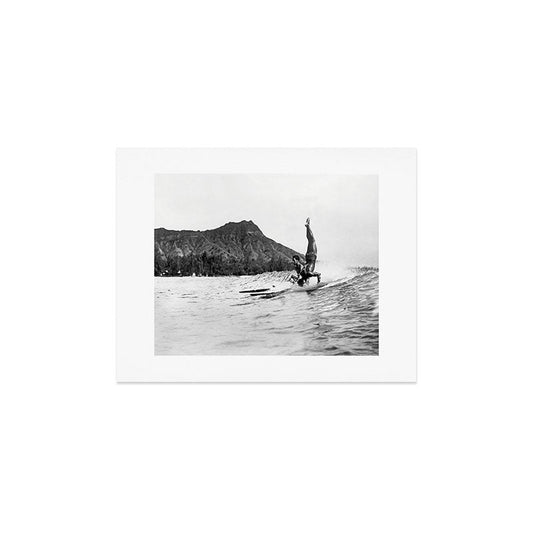Surfing Diamond Head, Hawaii Art Print Gallery Image 2