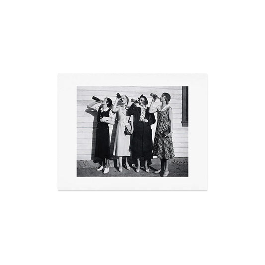 Women Beer Drinkers, Black and White Vintage Art Art Print Gallery Image 2