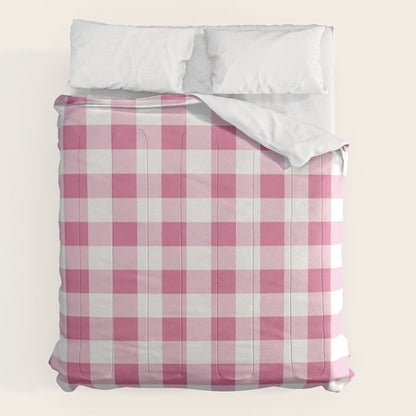 Gingham Large Pink White Comforter Gallery Image 2
