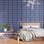 Vintage Blue Gingham with Flowers Wallpaper Gallery Image 1